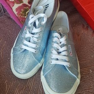 Superga sparkly blue sneakers
